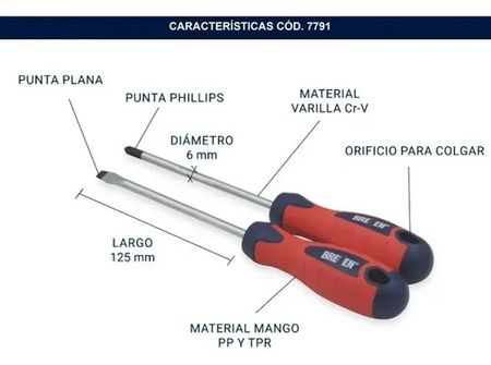 Set de Destornilladores Bremen PL6 y PH2 6x125mm 2 Piezas