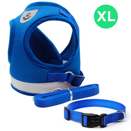 Arnés Pretal Perro Gato con Correa (Azul XL)