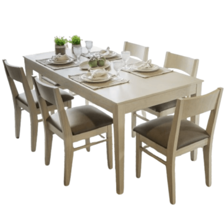Juego De Comedor Mobilia Giova Mesa 1.80 6 Sillas Fresno Lenovo Ceniza 1202frlce