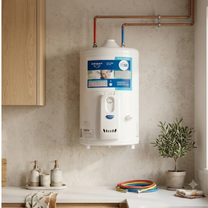 Termotanque Multigas 50lt Conexion Superior Colgar/Pie Tq50 Ormay - Vista 3