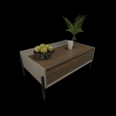 Mesa De Centro C|puerta Gris C.|nogal L.