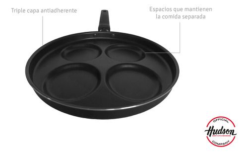 Sartén Aluminio Para Huevos 4 En 1 Hudson Negro - Vista 6