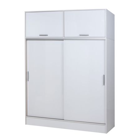 Placard de 2 Puertas Corredizas con Baulera Blanco