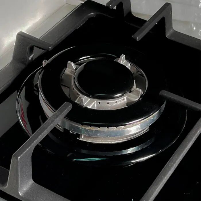 Anafe a Gas Florencia 2 Hornallas Triple Corona Vidrio Templado Negro Encendido 6729 - Vista 3