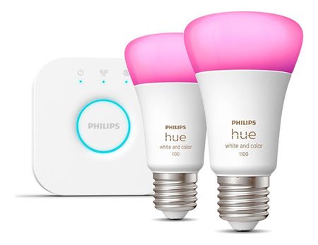 Kit Philips Hue 2 Lamparas 11W E27 Multicolor + 1 Bridge