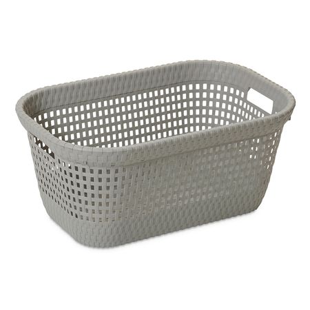 Cesto Para Ropa Dea home canasto Rattan 45l Gris 26212/3