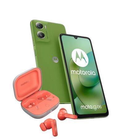 Combo Moto G06 4+128GB Tendril + Moto Buds Guitar Peach Pink