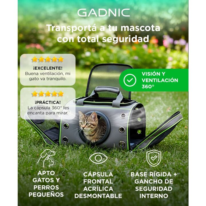 Bolso Transportador de Mascotas Gadnic con Cápsula Ventana 360° - Vista 2