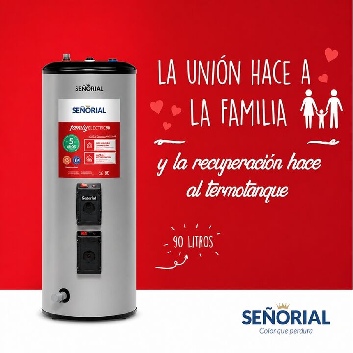 Termotanque Electrico Señorial Family 90L Carga Superior TTS-90 EAR - Vista 4