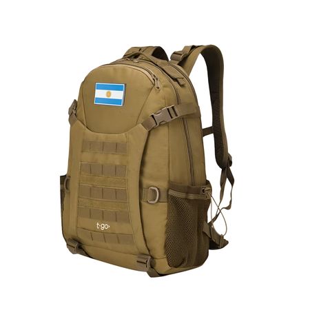 Mochila Tactica Militar 40 Litros Ajuste Pectoral Abdominal Hombre Porta Notebook EM161 Camel