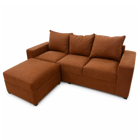 Sillon Milan tres cuerpos con camastro color ladrillo