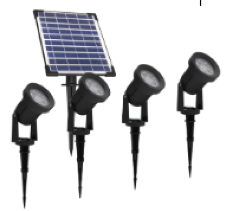 Kit 4 Estacas Solares Nexum LED con Panel Separado - Luz Fría 6500K