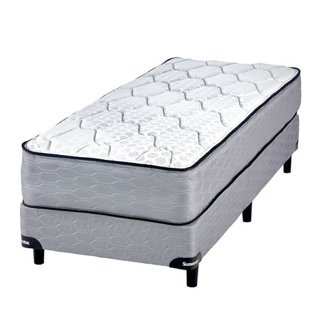 COLCHÓN Y SOMMIER SUAVESTAR BOREAL BAMBOO 90x190 RESORTE 1 1/2 PLAZA