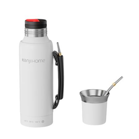 Termo Kanji KJH-PE10M-B 1 Litro Electrico Blanco Mate Y Bombilla