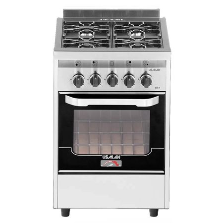 COCINA USMAN WIN COMPACT 52 CM AC INOX REJILLA FUNDICION VIDRIO MULTIGAS