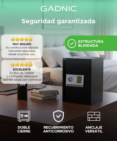 Caja Fuerte Gadnic Seguridad Reforzada Digital Con Llave y Teclado