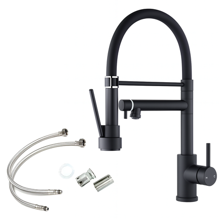 Grifería P/Cocina Monocomando Doble Función Novohome Negra