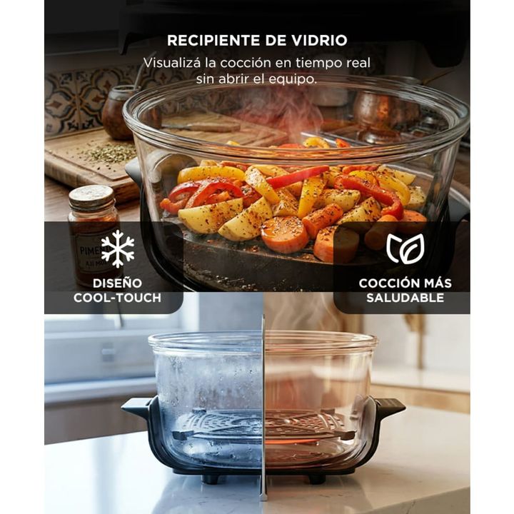 Freidora De Aire CUK By Gadnic Recipiente De Vidrio 4.2L Control Digital 1500W - Vista 3