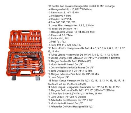 Set de Tubos Harden con Crique Encastre 1/2 y 1/4 94 Piezas