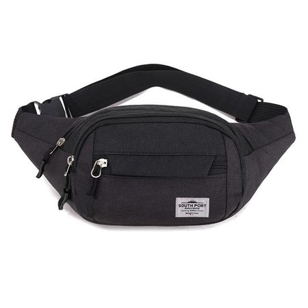 Riñonera Bandolera Negra South Port Ajustable con Cierres