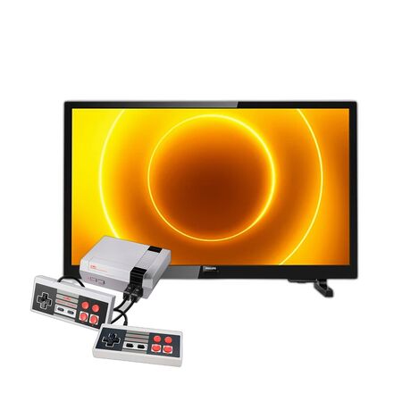 Combo TV Philips 24" LED HD + Consola Retro NES 500 Juegos Dual AV + HDMI