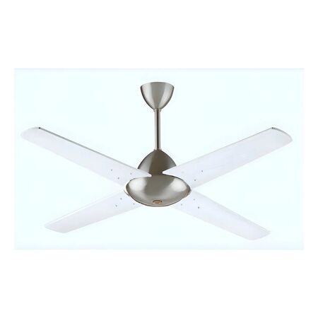 Ventilador De Techo  Abon Garden AB446N 4 Aspas Madera 1.2m Blanco Acero Pulido