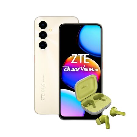 Combo ZTE V80 Max 4+256GB Dorado + Moto Buds Guitar Green Banana