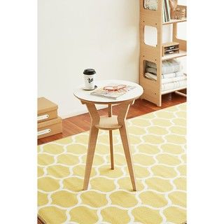 Mesa lateral nordica. Color blanco y roble
