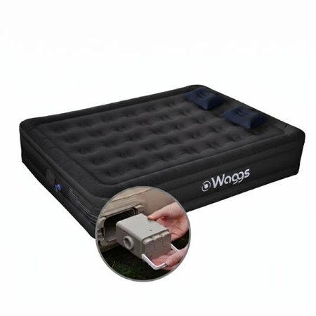 Colchón Sommier Inflable 2 Plazas Bomba Eléctrica Usb Waggs Negro