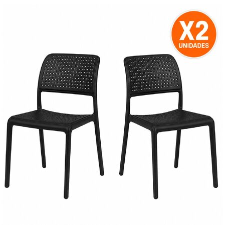 Combo x2 Silla Quality Plastic Modelo Mai Apilable Reforzado