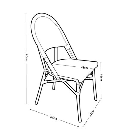 Silla de Diseño Bistro de Exterior Revestida Ratán Premium Apilable