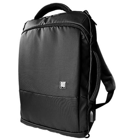 MOCHILA NOTEBOOK  KLIPXTREME Bizman 2 EN 1  15,6" NEGRO  C/ CARGA USB  (KNB-895)