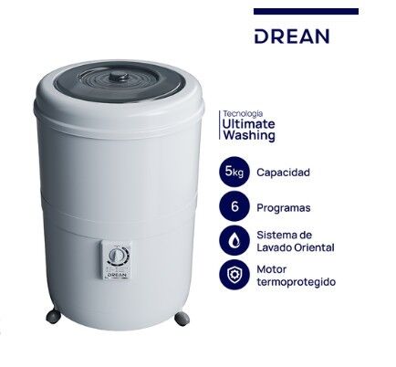 LAVARROPAS SEMIAUTOMATICO DREAN LRDR56SB0 CARGA SUPERIOR REDONDO 5KG
