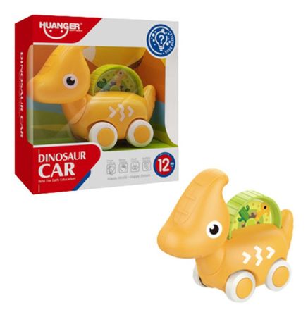 Auto Dinosaurio Naranja Para Bebe Empuja Y Juega 2211947