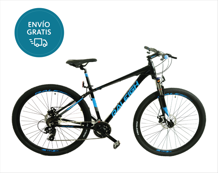 Bicicleta Raleigh Mojave 2.0 - Talle 15"/S - Negro/Azul -Cuadro de aluminio- Frenos a discos mecánicos- 21 Vel. Rodado 29 _ Línea 2026. - Vista 1