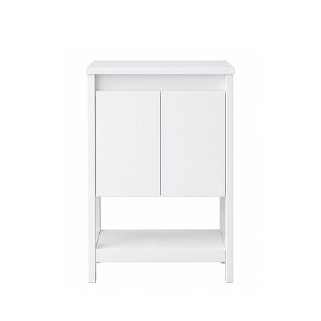 Vanitory De Pie Con Techo 0.40 Mts 2 Puertas 1 Perforacion Tables Cod: 3184-Bm Blanco