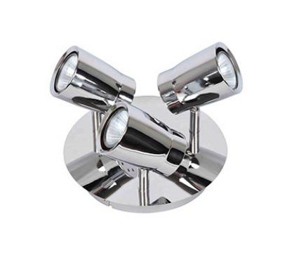Spot Redondo Led Dicroica Moderna Vulcano 3 Luz Cromo