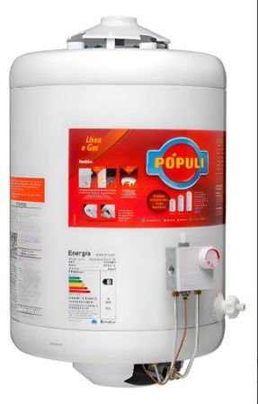 Termotanque a Gas Ecotermo Populi 45 Lts Superior Blanco