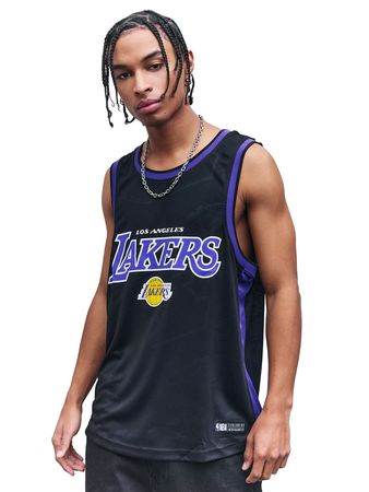 Camiseta Fanatics NBA Los Angeles Lakers Hombre Básquet Negro
