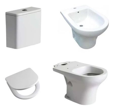 Combo Ferrum Veneto Baño Inodoro Largo+mochila+bidé Y Tapa 