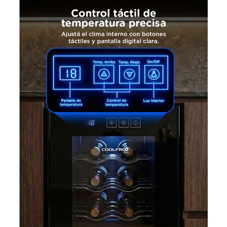 Cava De Vino Coolfroz Gadnic WCTE0008 8 Botellas Termoelectrica Display Led
