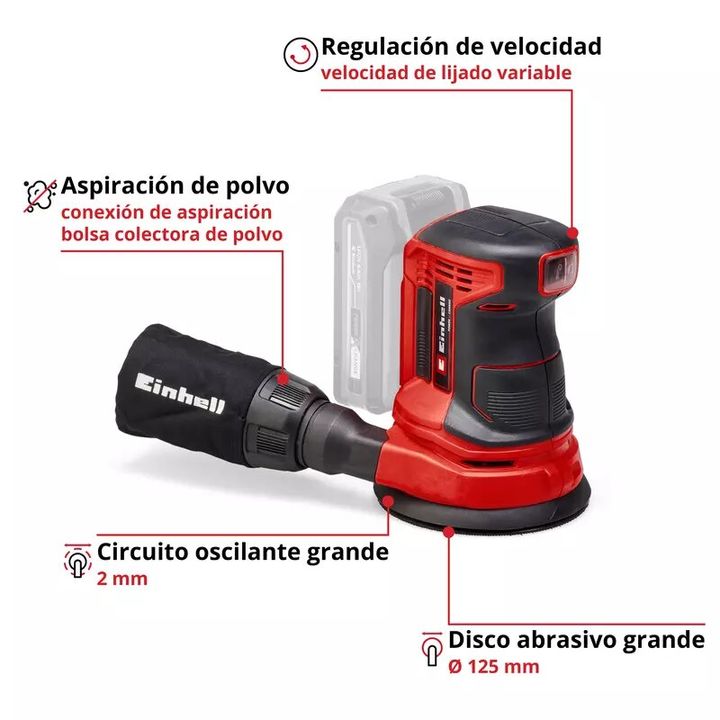 Einhell Lijadora excentrica inalambrica TE-RS 18 Li-Solo - Vista 3