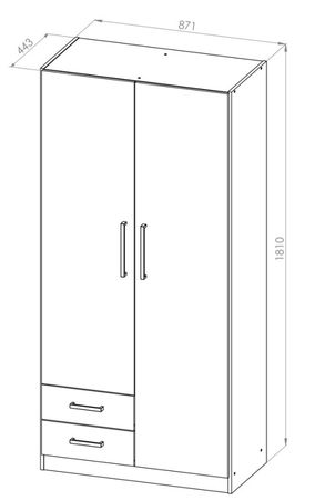 Placard Dielfe 2P 87Cm Pac090 Roble