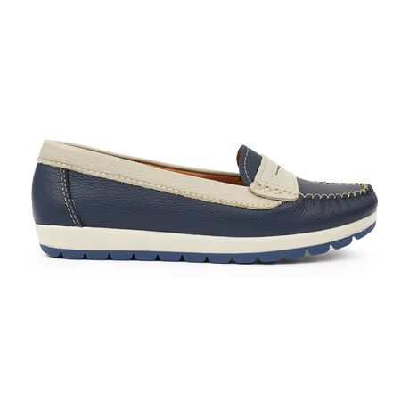 MOCASIN PAMPA AZUL Y BEIGE
