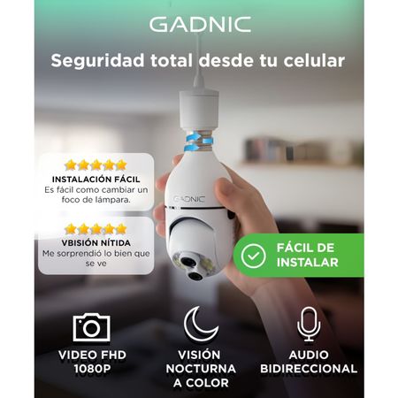 Cámara de Seguridad Gadnic tipo Bulbo Doble Visión Nocturna