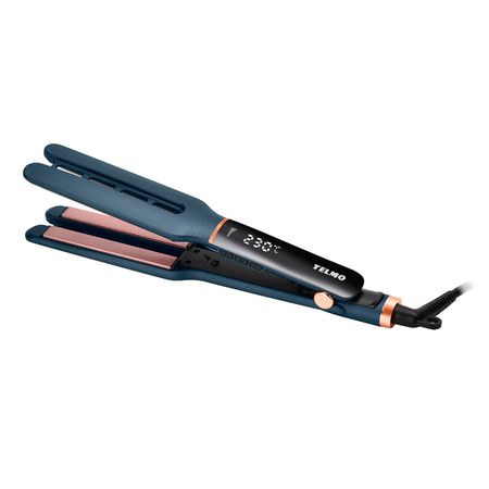 Plancha de Pelo Yelmo AP-3428 4 placas Azul Marino Display LED