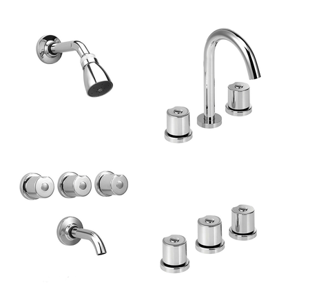 Juego de Griferia Baño Peirano Verin Plus Cromo