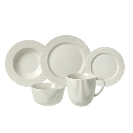 Vajilla 30 piezas Plato Playo Hondo Postre Bowl Jarro Porcelana Aston