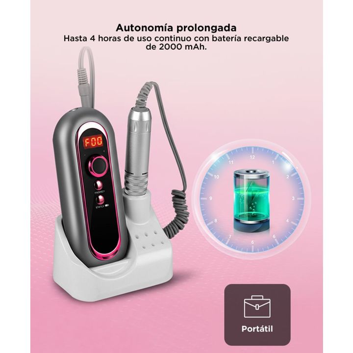 Torno de Uñas Gadnic Portátil Recargable 30000 RPM - Vista 4