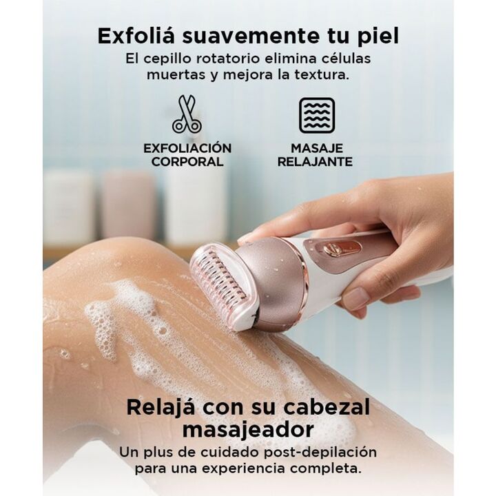 Depiladora Eléctrica Corporal Care By Gadnic 2 Velocidades Recargable IPX4 4 Cabezales Intercambiables - Vista 4